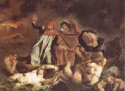 Eugene Delacroix The Bark of Dante (Dante and Virgil in Hell) (mk09) oil painting artist